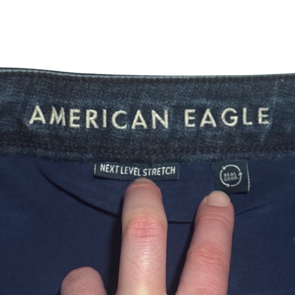 American Eagle High Rise Skort Dark Wash Mini Size 10 - Picture 2 of 10